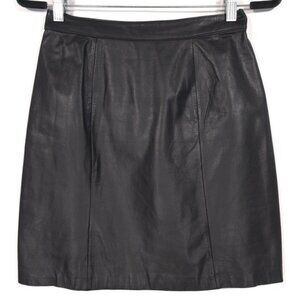 Wilsons SUEDE & LEATHER GENUINE Women's Mini Skirt‎ Black Size 10 VINTAGE 1150